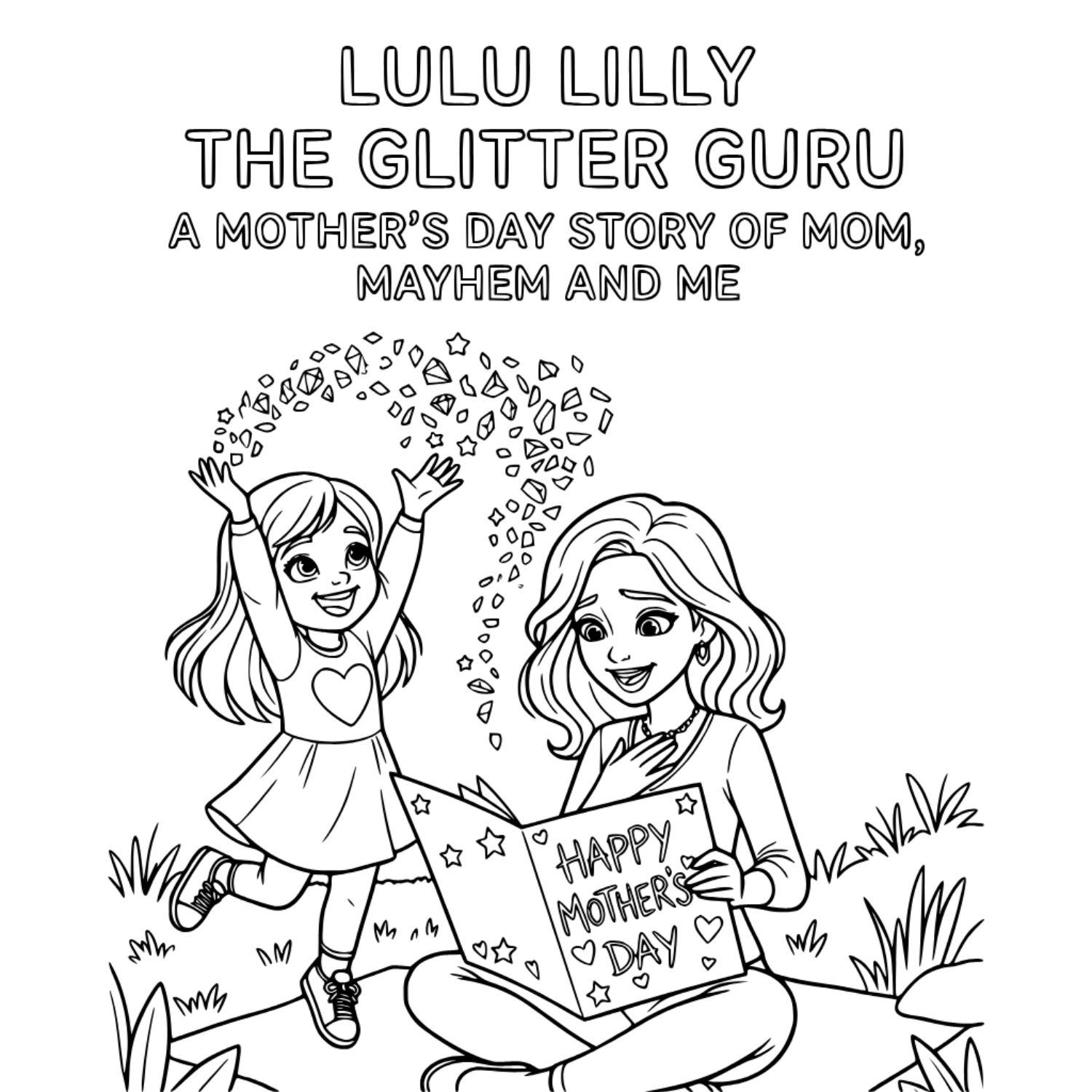 Glitter Guru book cover coloring page
